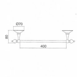 Sbordoni Flora Wall Mounted Single Towel Rail Holder | Old Fashioned Bathrooms -Old Fashioned Bathrooms Sales wall mounted single towelrail holder 40