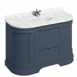 Burlington Freestanding Vanity Unit With Drawers And Minerva Carrara Top -Old Fashioned Bathrooms Sales white top blue