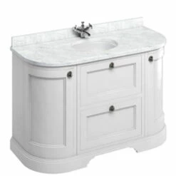 Burlington Freestanding Vanity Unit With Drawers And Minerva Carrara Top -Old Fashioned Bathrooms Sales white top cabinet 1